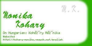 monika kohary business card